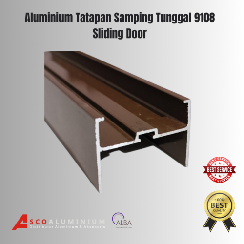Aluminium H tatapan Single Profile 9108 Sliding Door Alexindo | Kusen Aluminium | Aluminium Profile | Aluminium Batang